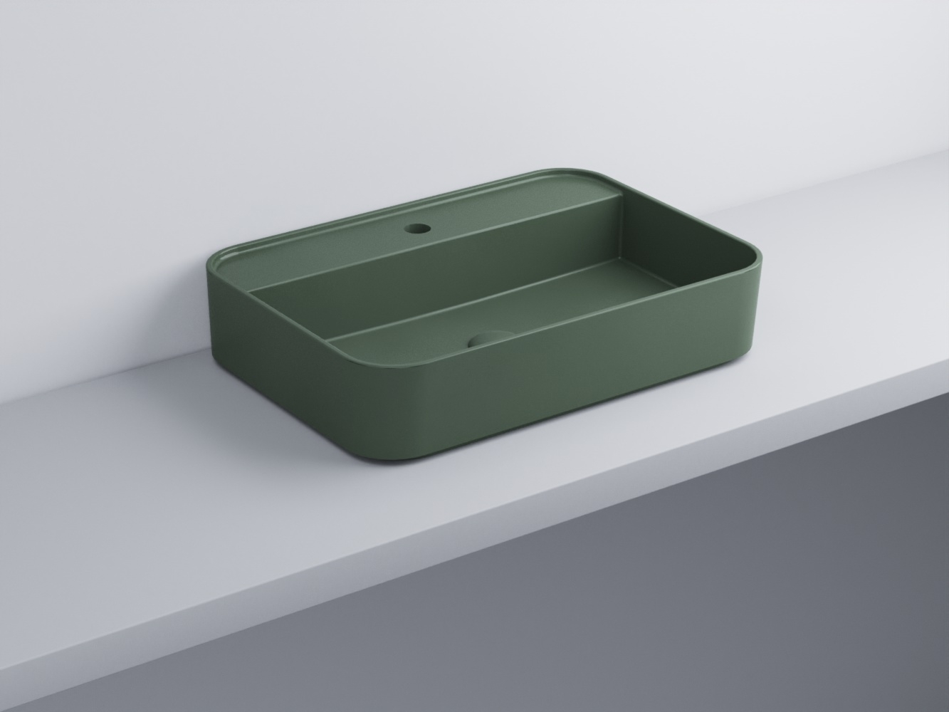 SHCOLARF-MU Раковина прямоугольная одно отверстие под смеситель cielo Shui Comfort Ceramica Cielo