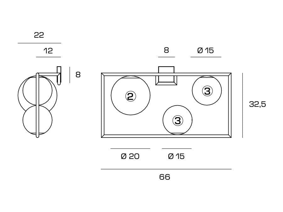 Стальной и стеклянный настенный светильник Miloox Buble ARCH-00093896 - Вид №5