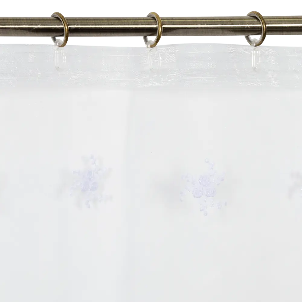 Тюль на ленте «Шанталь» 250х260 см полиэстер цветы цвет белый AMORE MIO STLM-2092055 - Вид №5