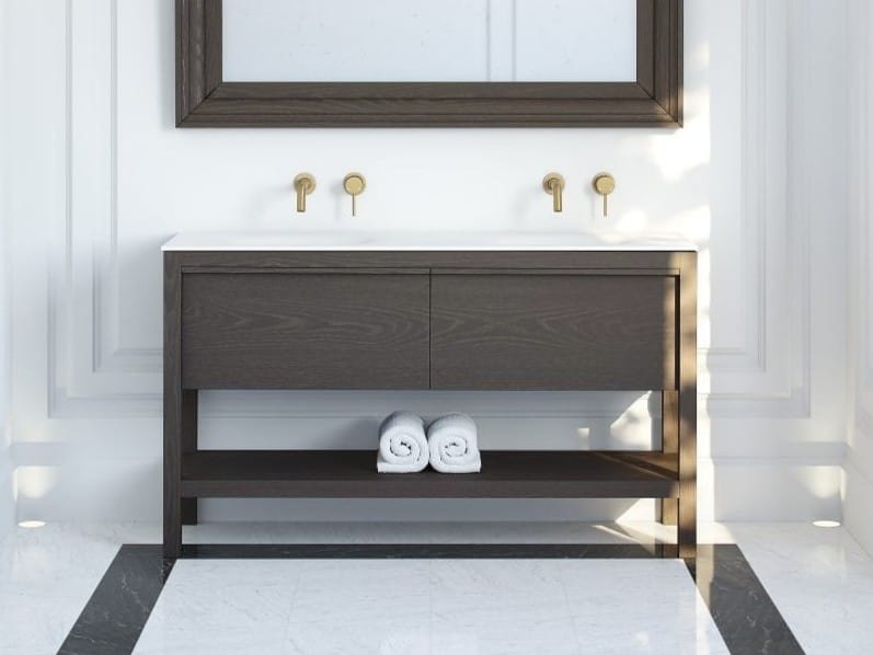 Деревянный двойной умывальник с ящиками LUSSO ARCH-00064798