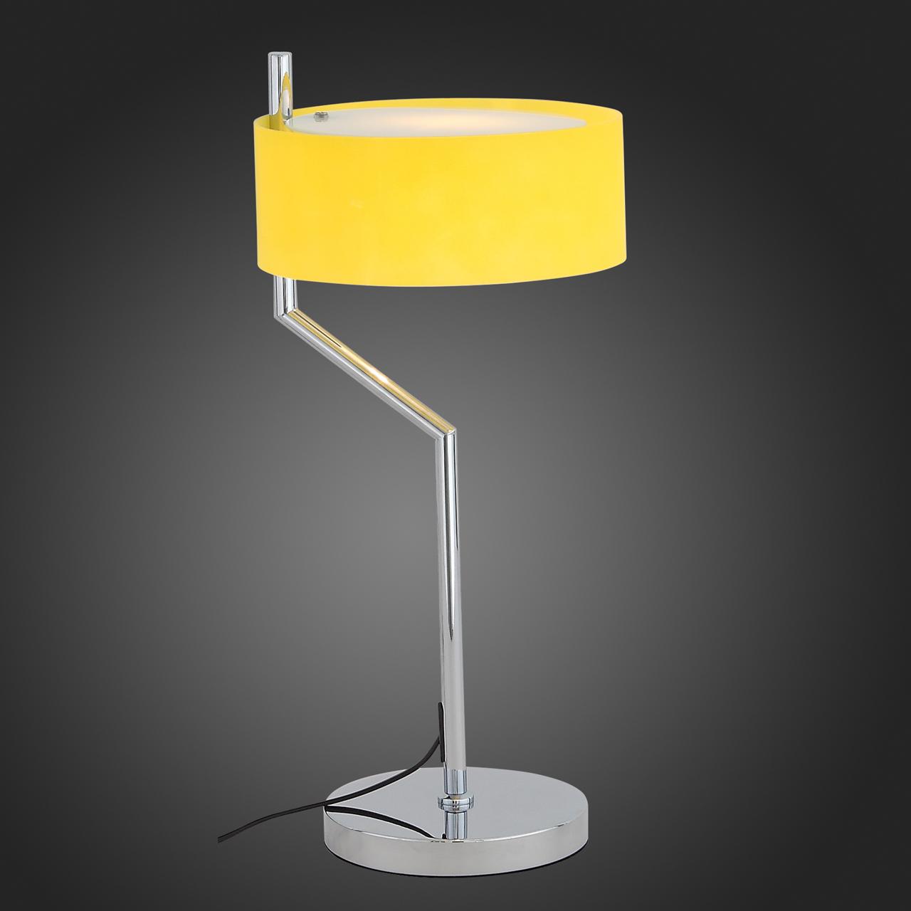 Настольная лампа желтая со стеклянным абажуром Foresta SL483.094.01 ST LUCE КЛАССИЧЕСКИЕ 328968 Желтый;хром  - Вид №2