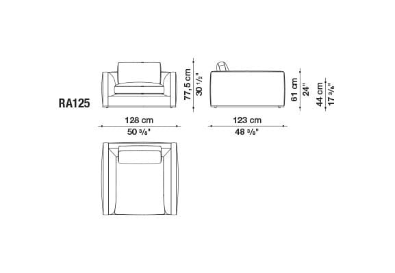 Тканевое кресло с подлокотниками B&B Italia ARCH-00126107 - Вид №1