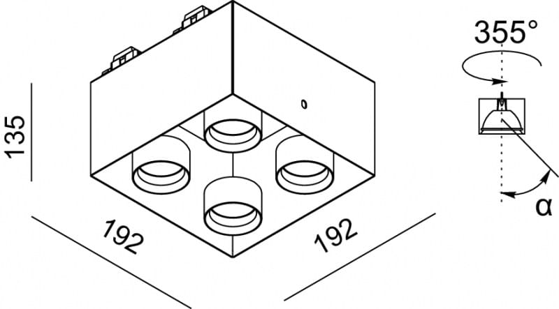 Окрашенный металлический поворотный встраиваемый прожектор Lucifero's Инки ARCH-00028209 - Вид №2