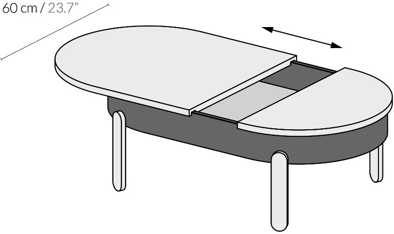 Woodendot Овальный журнальный столик из дуба со встроенным ящиком sun-id-1382926 - Вид №5
