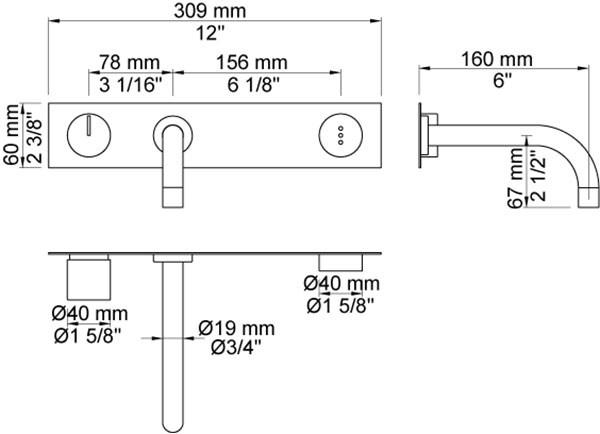 VOLA Смеситель для умывальника настенный электронный sun-id-1469583 - Вид №1