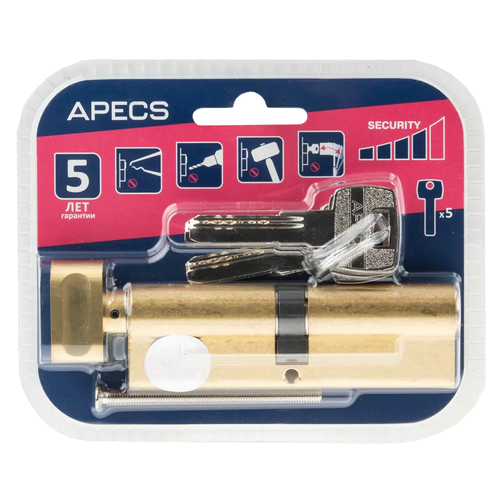 Цилиндровый механизм APECS Pro LM-100-C-G с защитой от взлома 84168061 SM STLM-0046673 - Вид №2