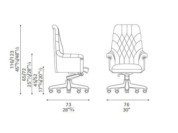 Кожаный стул capitonné Poltrona Frau офис-офисные кресла ARCH-00117999 - Вид №5