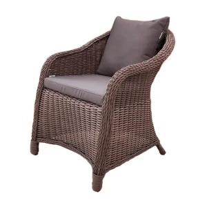 91627192 Кресло садовое Aiko Magda 58x77x58 см искусственный ротанг коричневый STLM-1437541