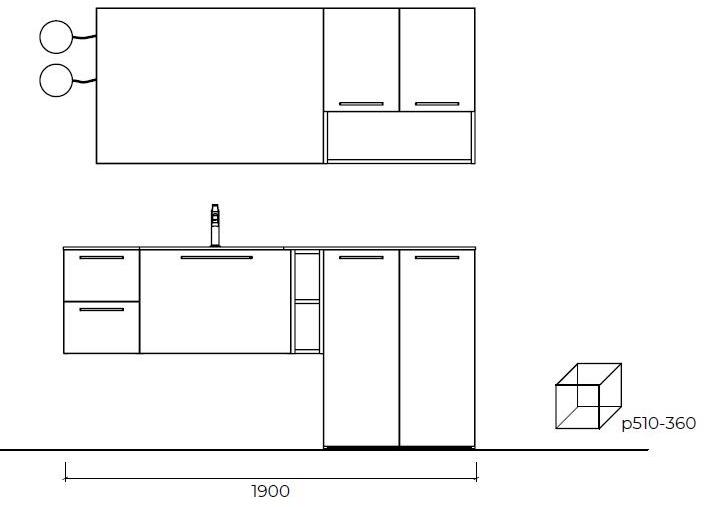Cerasa Шкафчик для ванной с основанием для стиральной машины Cartabianca sun-id-1452479 - Вид №5