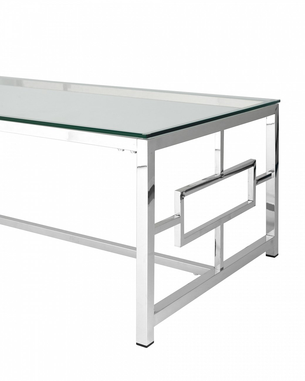 Журнальный столик стеклянный прозрачный с основанием серебро 120х60 см "Бруклин" STOOL GROUP  00-3881910 Серебро  - Вид №3