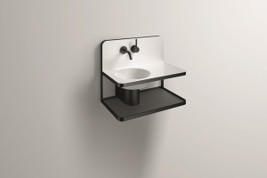 5260000000 Умывальник с тумбой, wp.s19.1, белая, proshield, порошковая краска, матовый черный Alape серия S19 (Steel19)