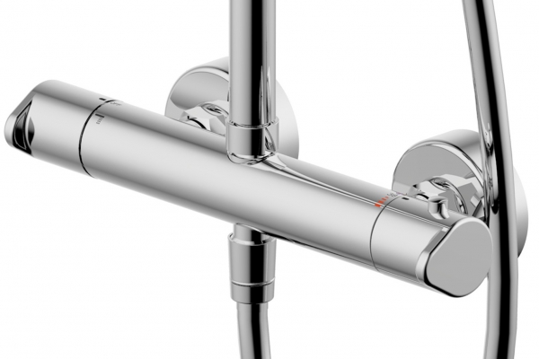 Душевая колонна с термостатическим смесителем для душа и верхним душем WATERFALL F939114C-A5-RUS bravat - Вид №3