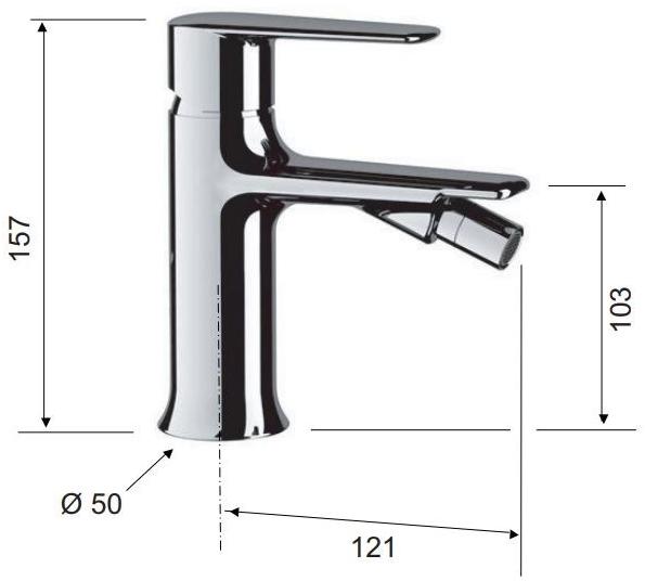 Remer Rubinetterie Смеситель для биде однорычажный, сливной Vanity V21 - Вид №1