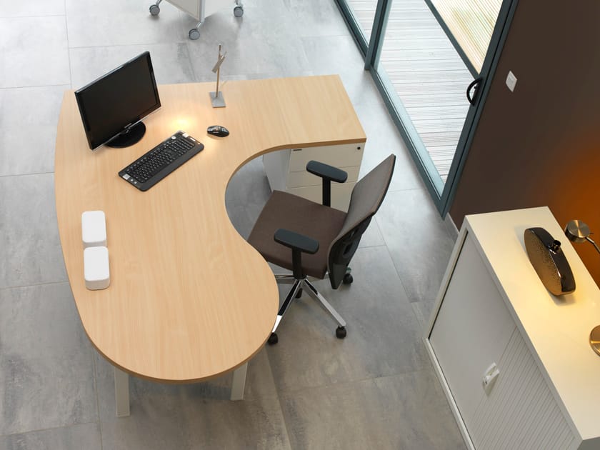 Деревянный угловой стол с ящиками Haworth Epure ARCH-00039906