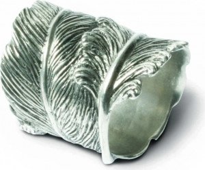 10654399 Vagabond House Набор колец для салфеток Vagabond House Птичья трель.Перо 6см, 2шт, олово Олово