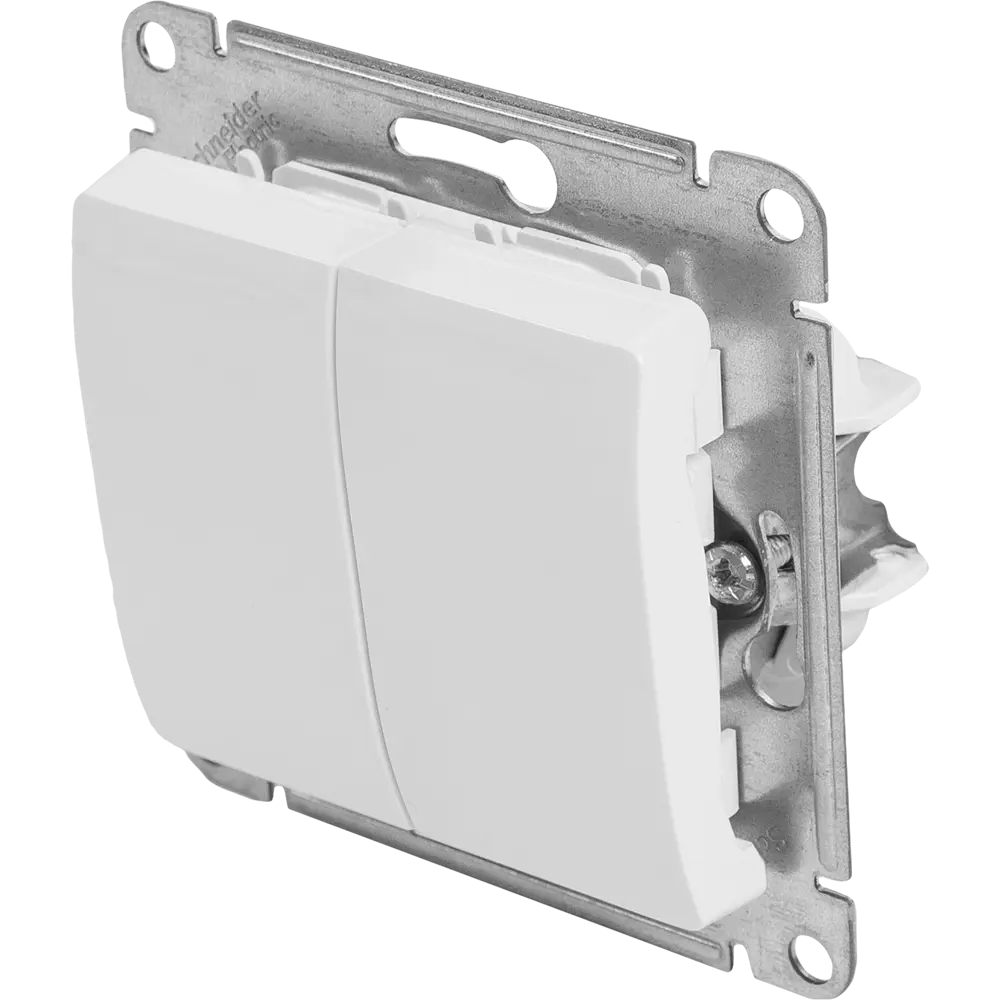 Schneider Electric Glossa — двухклавишный выключатель для элегантного освещения 84730733 STLM-0054172 - Вид №1