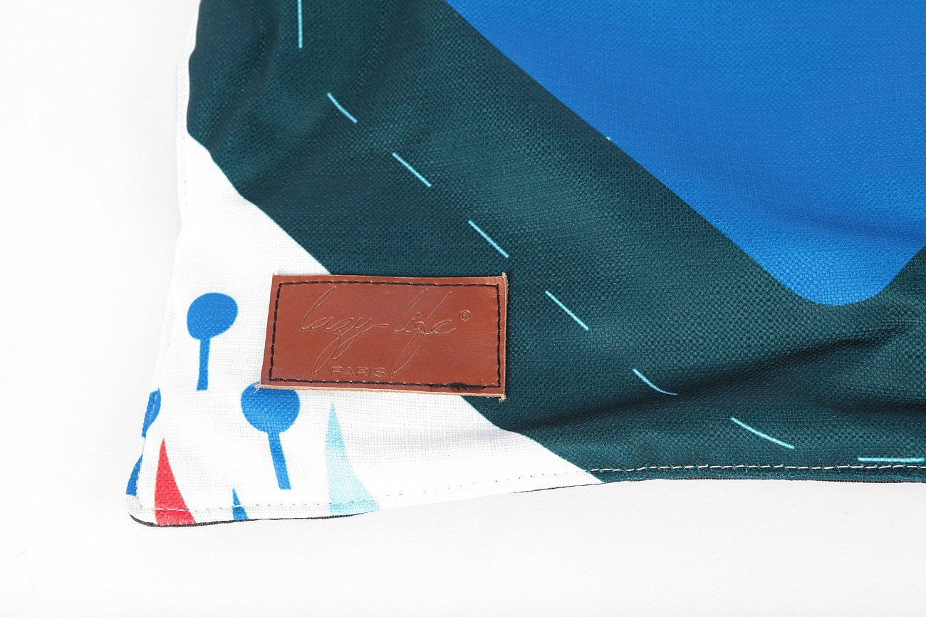 Пуфик-подушка с принтом 160х100 см City LAZY LIFE PARIS ДИЗАЙНЕРСКИЕ 051178 Белый;синий  - Вид №2