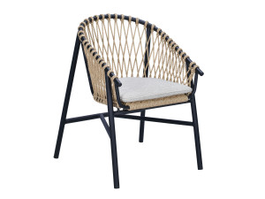 Веревочный садовый стул с подлокотниками