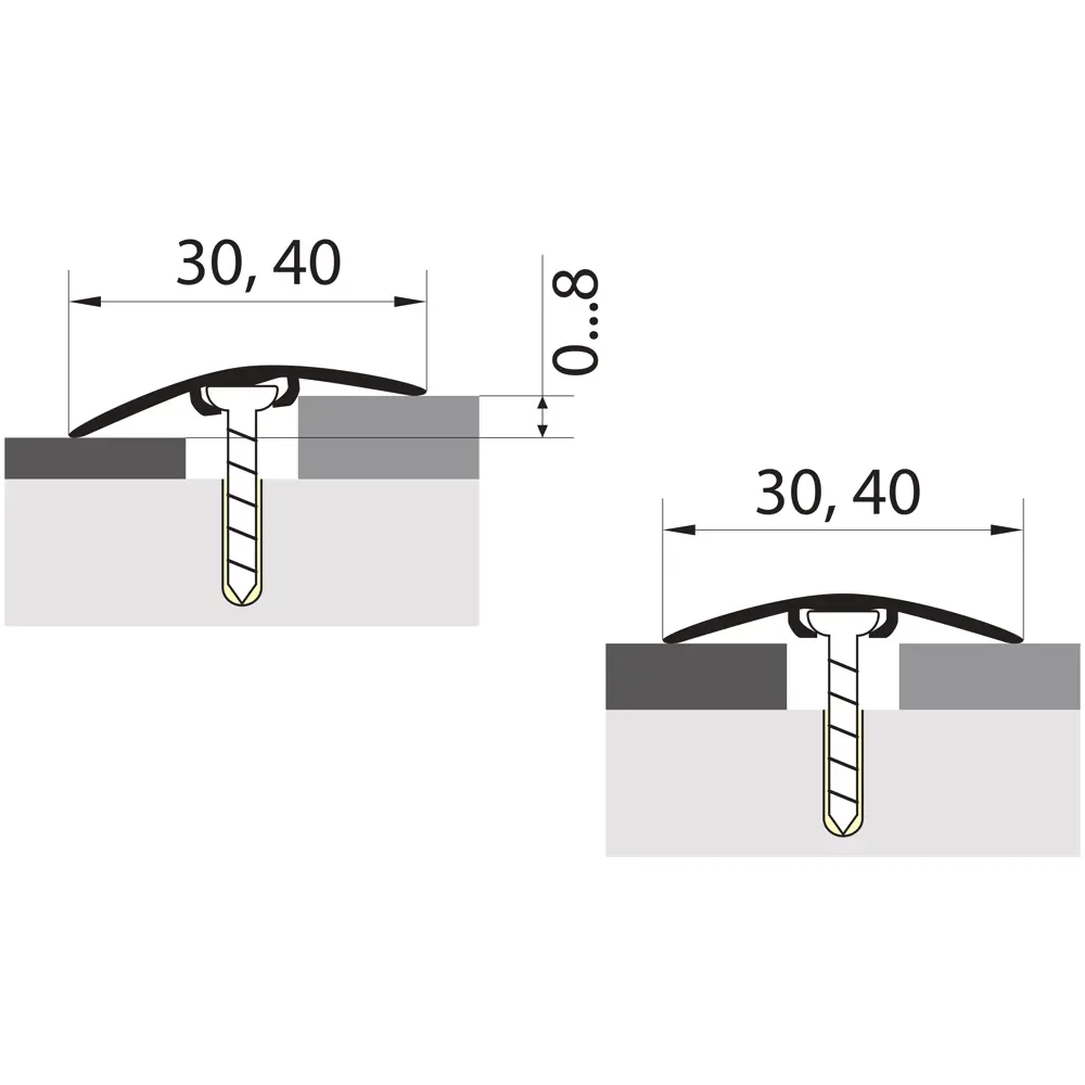 Скрытый порог Artens для разноуровневых стыков орех 90 см 17855128 STLM-0890543 - Вид №5