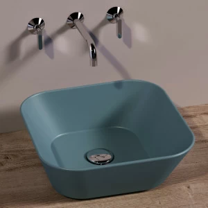 WA03NAVYMATT Накладная раковина на столешницу  квадратная Simas