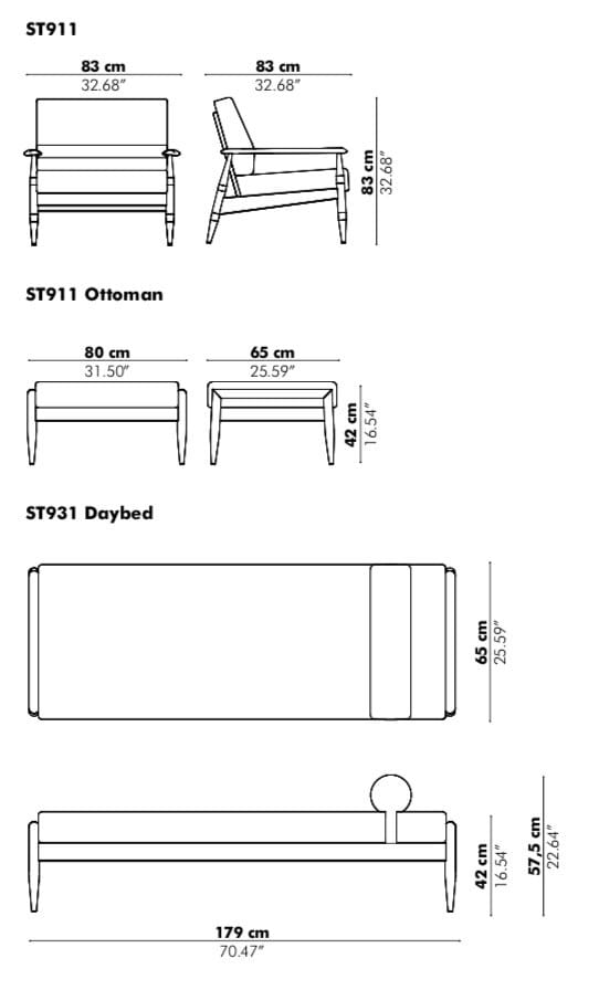 Ткань прямоугольная Садовая подставка для ног BuzziSpace BuzziNordic ARCH-00007904 - Вид №2