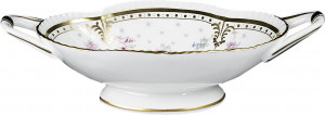 75863 Royal Crown Derby Блюдо овальное с ручками Royal Crown Derby "Роял Антуанетта" 22см Фарфор костяной