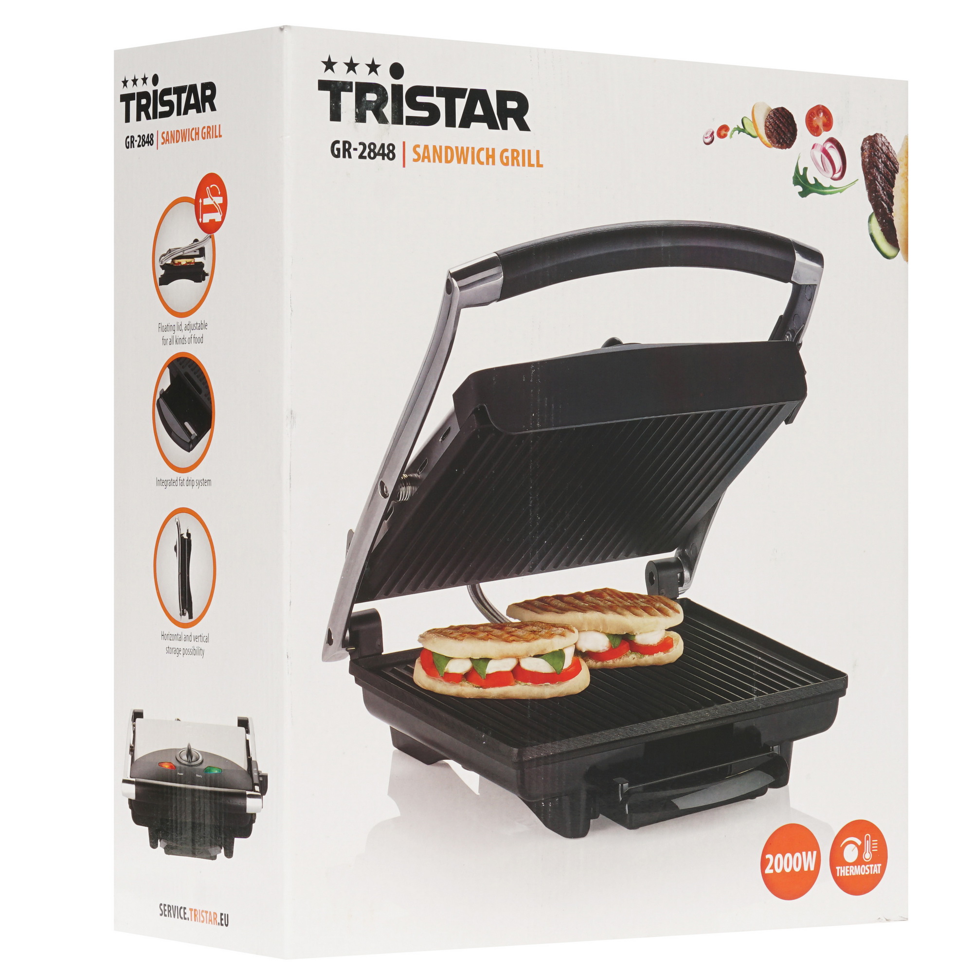 1121086 Гриль Tristar GR-2848 серый STDN-0045246 - Вид №7