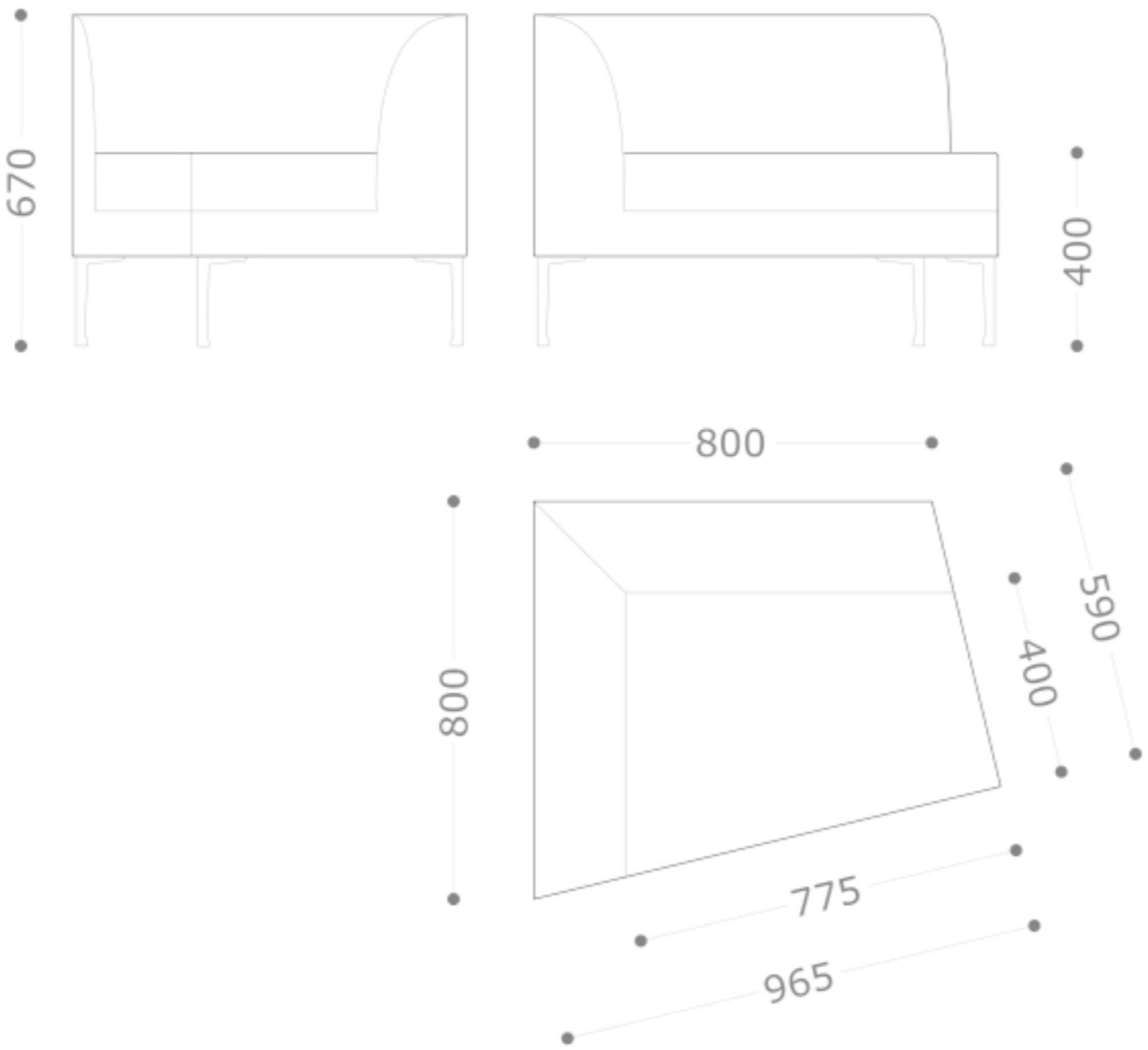 VAGHI Угловое кресло Alias moduli As1d/as1s - Вид №6