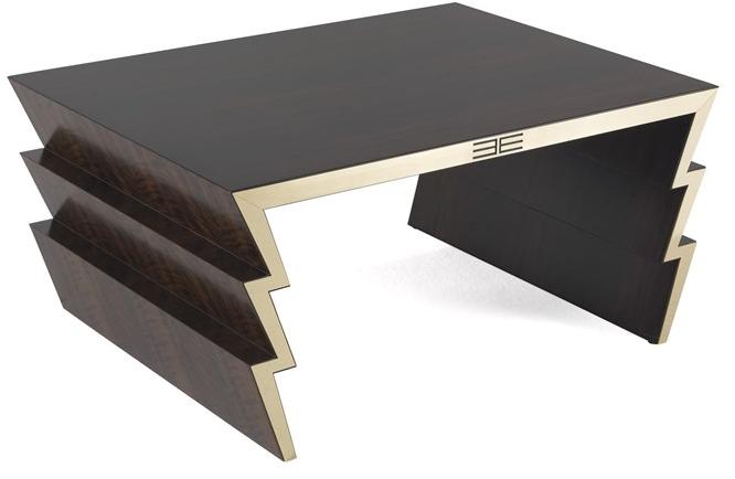 ETRO Home Interiors Прямоугольный журнальный столик из дерева и стекла для гостиной Ziggy E.zig.231.b - Вид №2