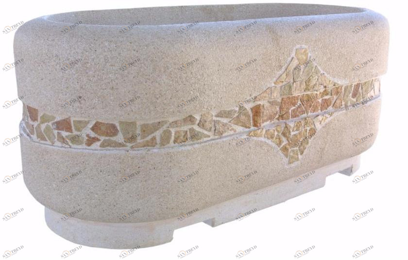 Manufatti Viscio Низкий горшок для общественных мест из реконструированного камня  Cc 06 