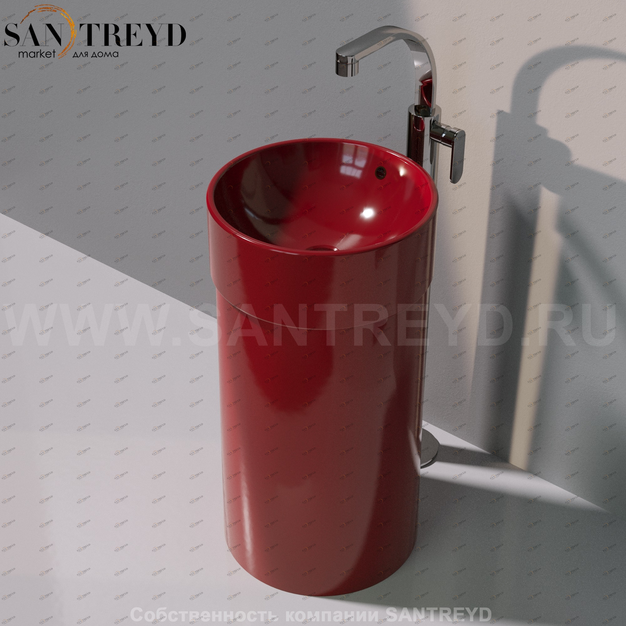 505042CCOLC3011 Напольная раковина стоящая круглая Ceramica Flaminia Twin