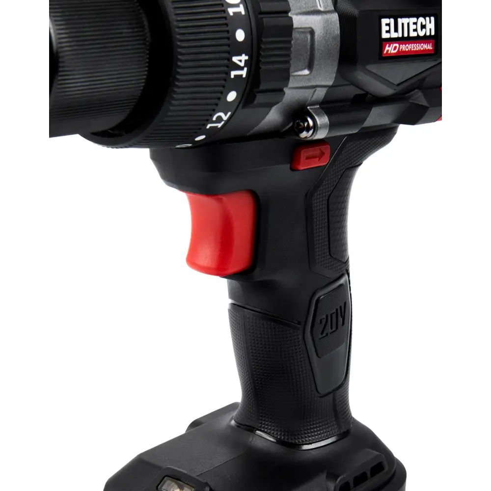 89399011 Дрель-шуруповерт аккумуляторная бесщеточная Elitech HD CD 20BL2 20 В Li-ion 2x4 Ач STLM-1422223  - Вид №9