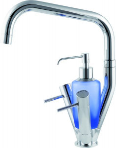 8080-010 Mariner Voyager, двухвент. кухонный смеситель с донным клапаном и дозатором в комплекте, цвет хром