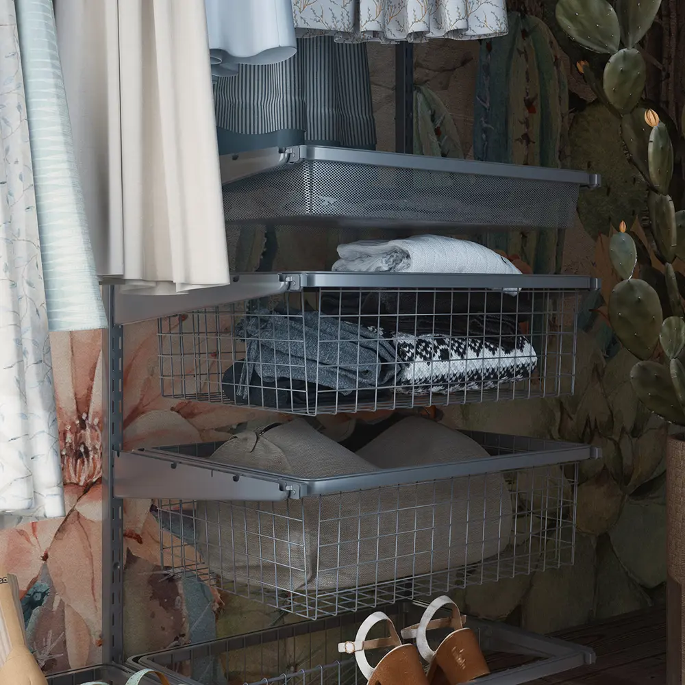 Корзина проволочная для системы Larvij 55.5x18.5x41 см цвет алюминий STLM-2142871 - Вид №2