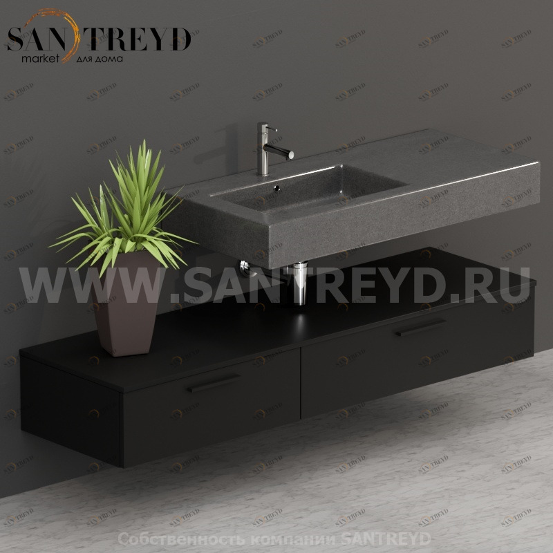 T17052AR2 Столешницы для использования в сочетании с тумбами и открытыми тумбами 170 см черная Globo ARREDO WOOD Италия Ceramica Globo