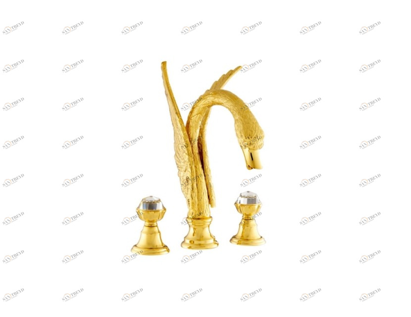 039254.A00.71 Комплект для ванны на три отверстия с кристаллами swarovski swan series Античное серебро Mestre