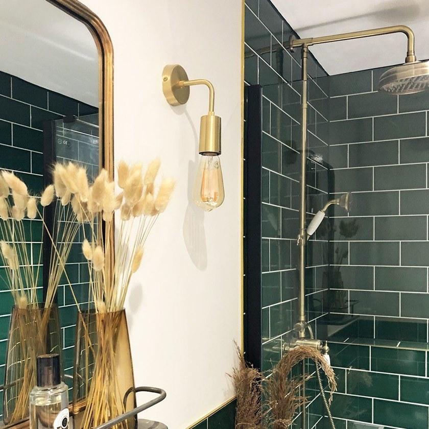 Industville Настенный светильник с несъемным кронштейном из латуни и стекла Sleek Sl-ewl-b - Вид №2