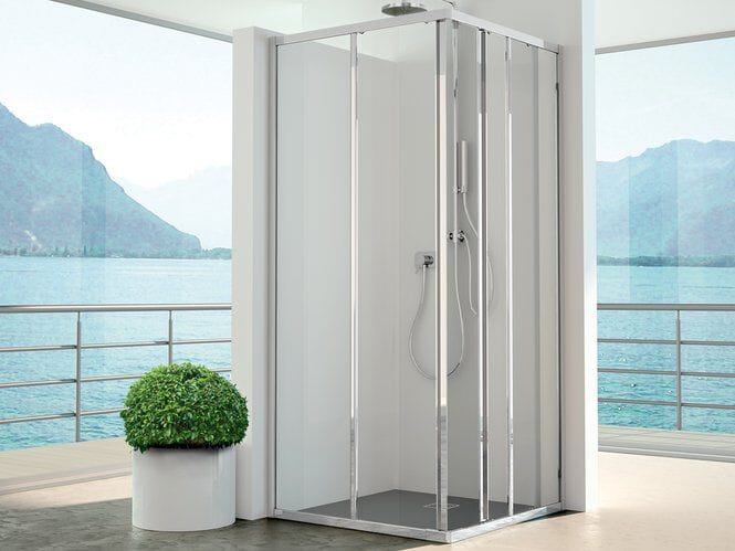 Алюминиевая и стеклянная угловая душевая кабина с раздвижной дверью CSA Box Doccia Giada ARCH-00014966