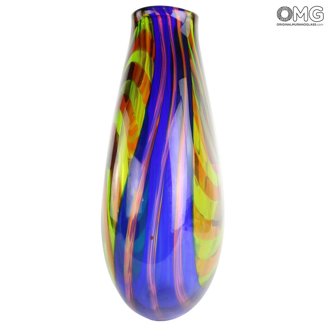 4395 ORIGINALMURANOGLASS Ваза Подсолнух - Афро Челотто - муранское стекло OMG 34 см  - Вид №1