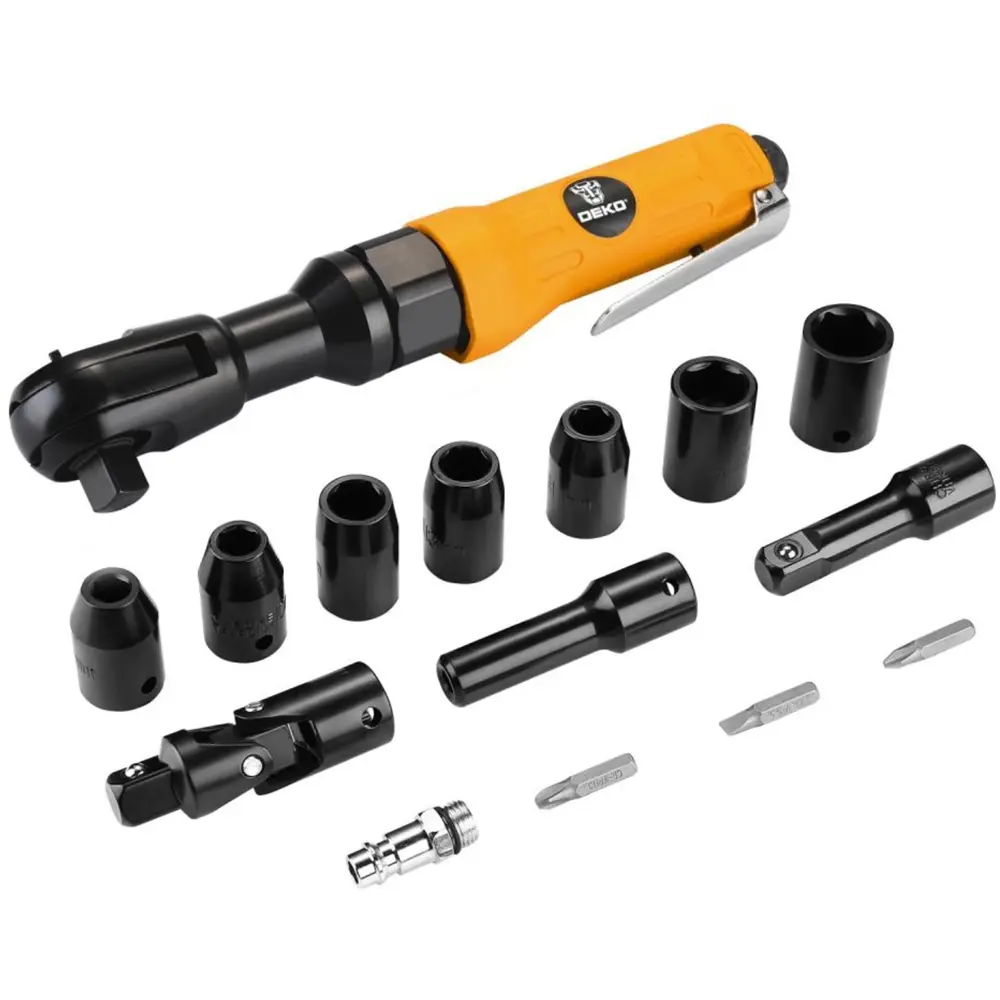 Трещотка пневматическая Deko Set 3 DKPT03, 81 Нм, с набором насадок, 15 предметов STLM-2157108