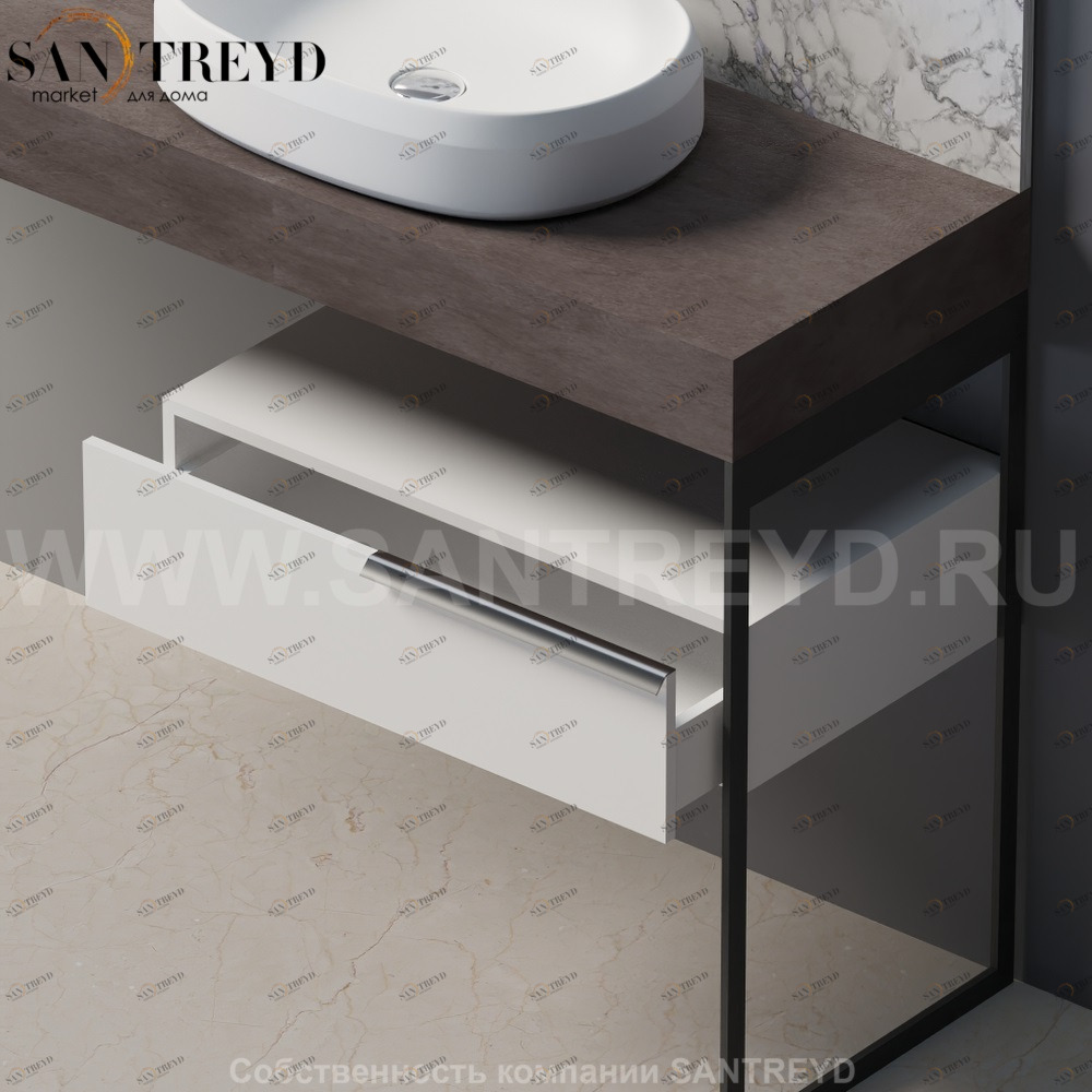 FLAT XL Выдвижной ящик с металлической ручкой белый AFXMO151065Z Agape