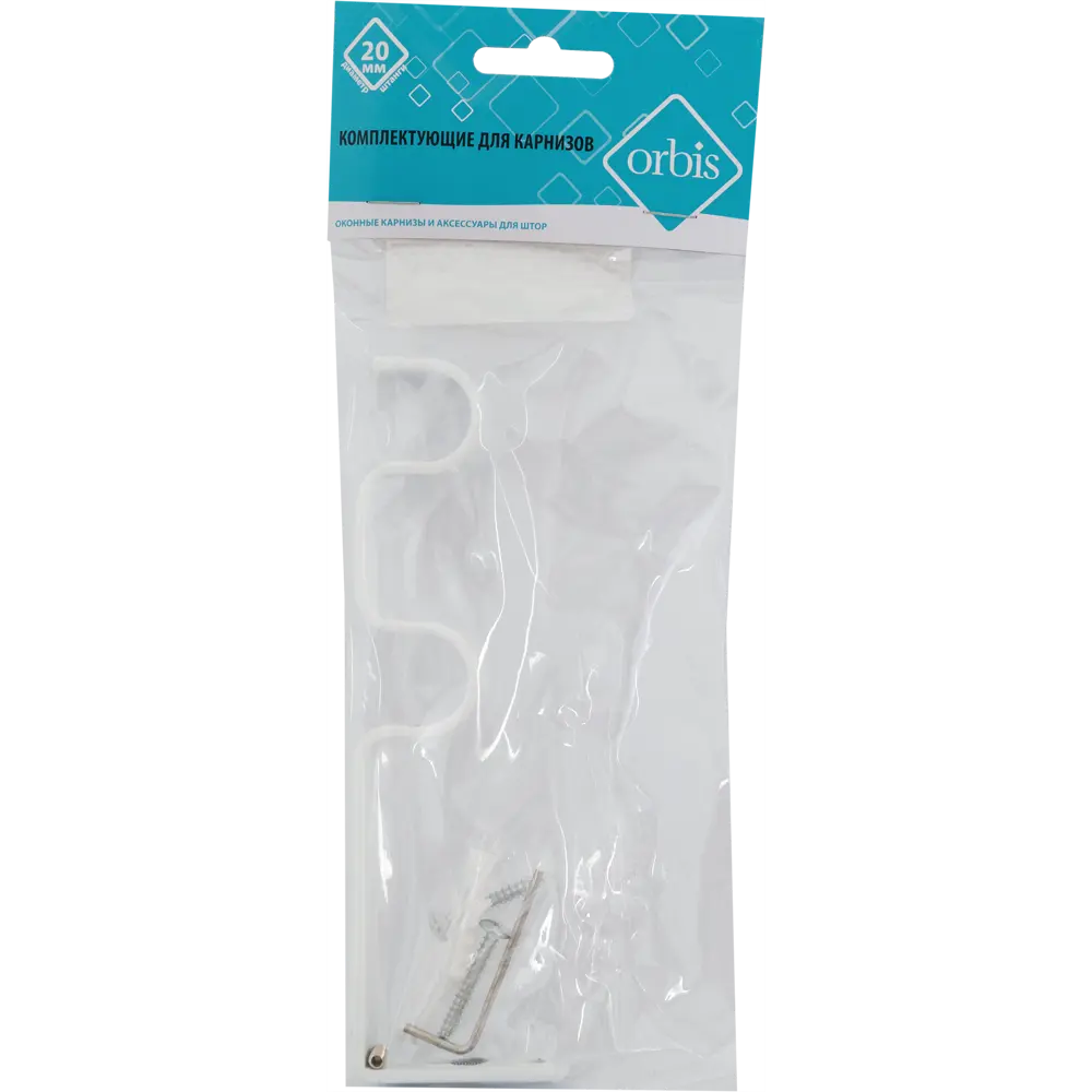 Держатель двурядный простой Orbis металл цвет белый D20 1шт STLM-2101315 - Вид №3