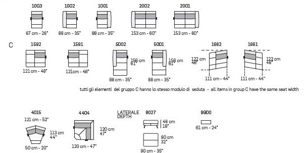 NICOLINE Диван из ткани с полкой для журналов sun-id-1492253 - Вид №7
