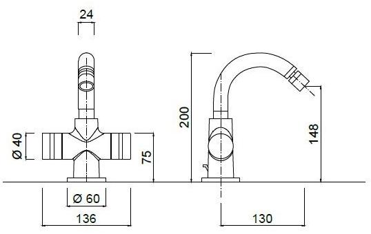 Rubinetteria Giulini Смеситель для биде с регулируемым изливом Myring Mr0159a - Вид №2