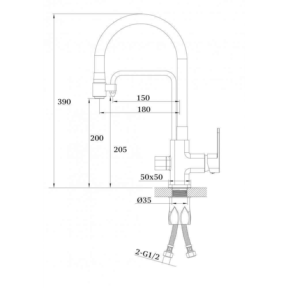GZ 12026F Смеситель для кухни с подключением к фильтру с питьевой водой Ganzer Белый Ganzer Германия 13971 - Вид №2