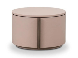 Круглый кожаный прикроватный столик