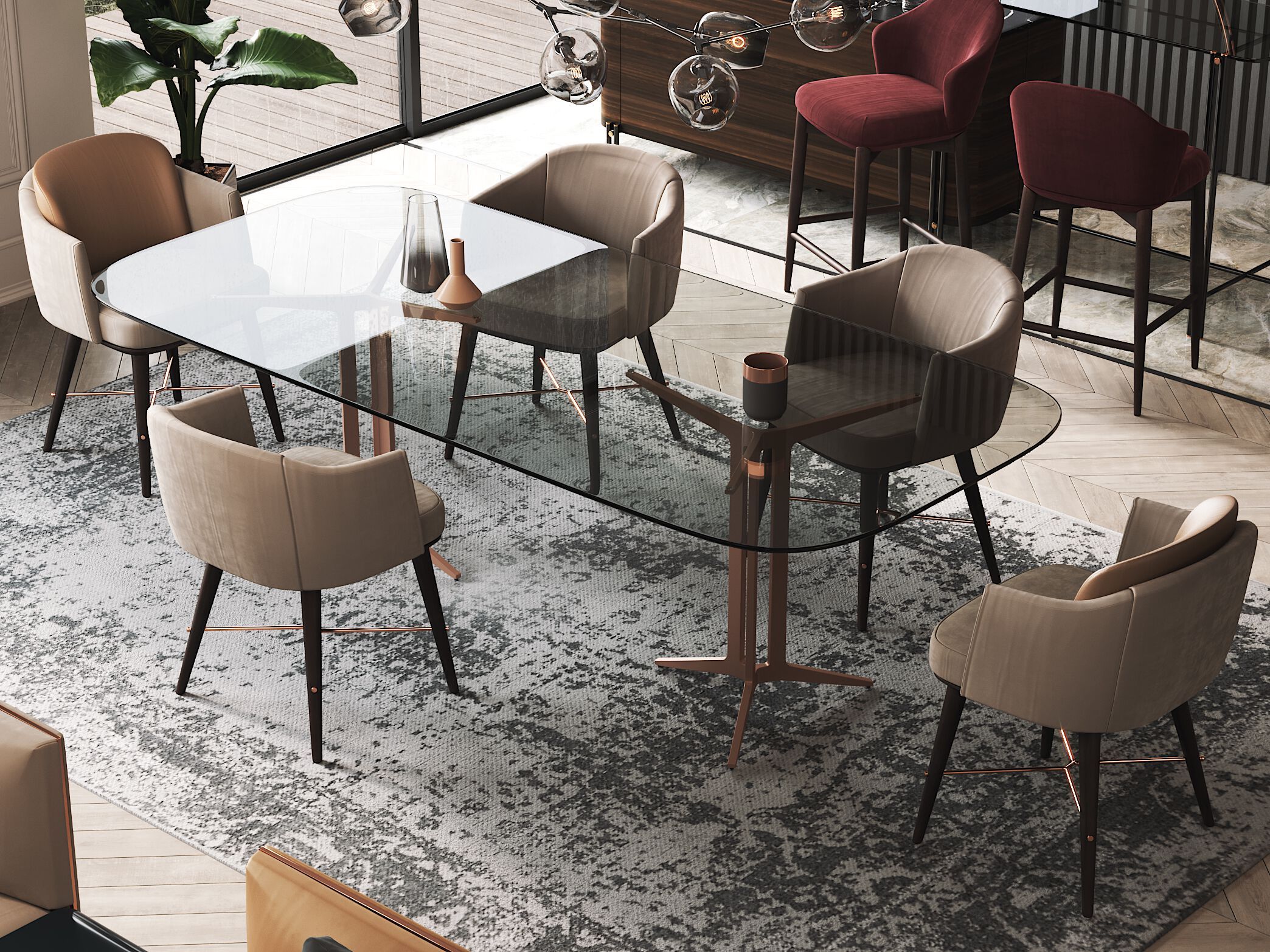 Тканевый стул с подлокотниками PRADDY Natur ARCH-00065818 - Вид №3