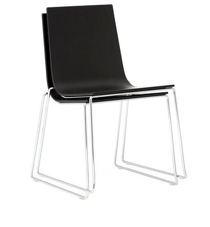 Andreu World Стул штабелируемый на санках из дуба Lineal Si0582 - Вид №2