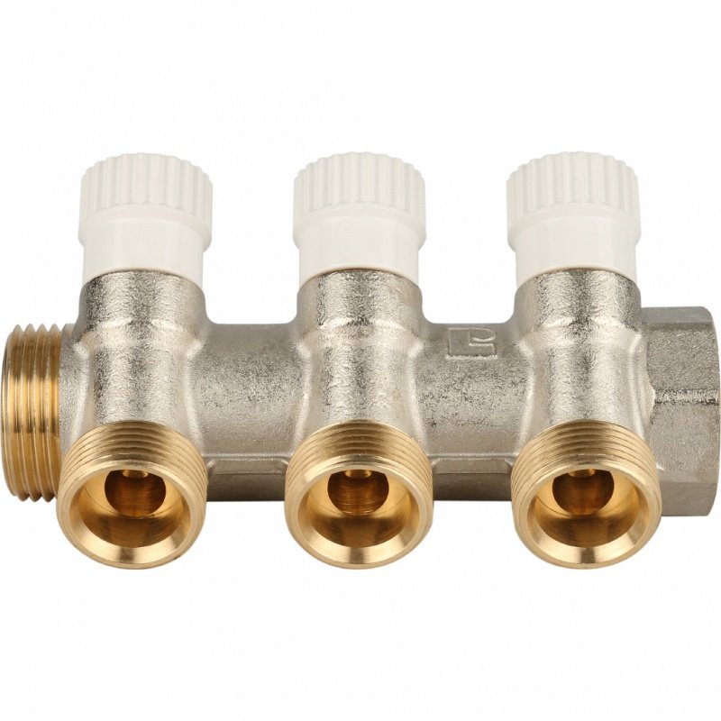 Коллектор 1" STOUT с вентилями на 3 выхода 3/4"ЕК SMB6851013403 - Вид №2