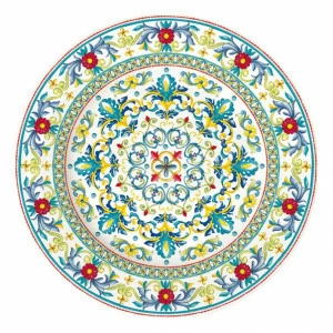 Тарелка фарфоровая синяя с узором обеденная "Средиземноморье" EASY LIFE СРЕДИЗЕМНОМОРЬЕ 00-3946991 Синий